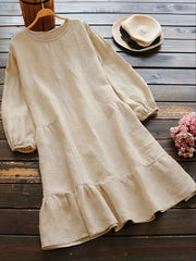 Casual Lantern Sleeve Midi Dress Women's Plus