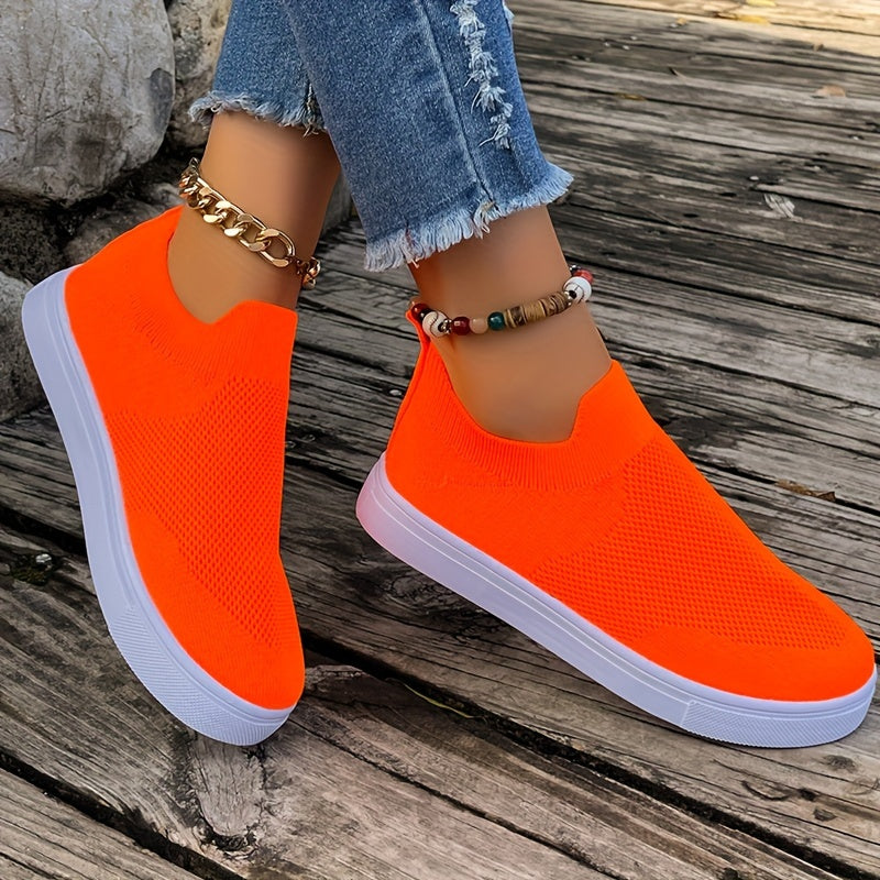 Women's Breathable Mesh Slip-On Sneakers Comfy Flats