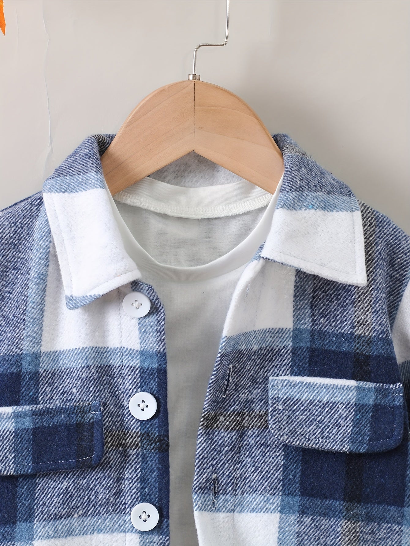 Toddler Boys Plaid Jacket Long Sleeve Button Down Coat
