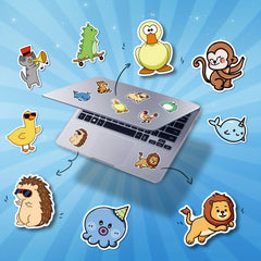 200pcs Animal Stickers Pack Water Bottles Skateboards Notebooks Laptop Stick