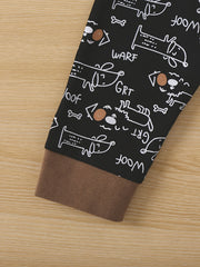 Boys Lounge Wear Homewear Puppy Pattern Long Sleeve Top & Pants Set
