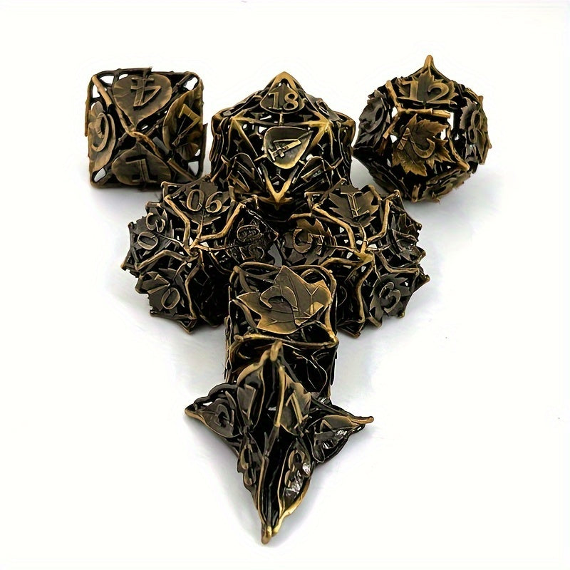7pcs Hollow Dice Creative Spiral Dice Mini 3D Printing Leaf Dice Game Punishment