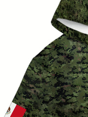 Mexico Eagle Print Camo Hoodie Mens Graphic Hooded Pullover