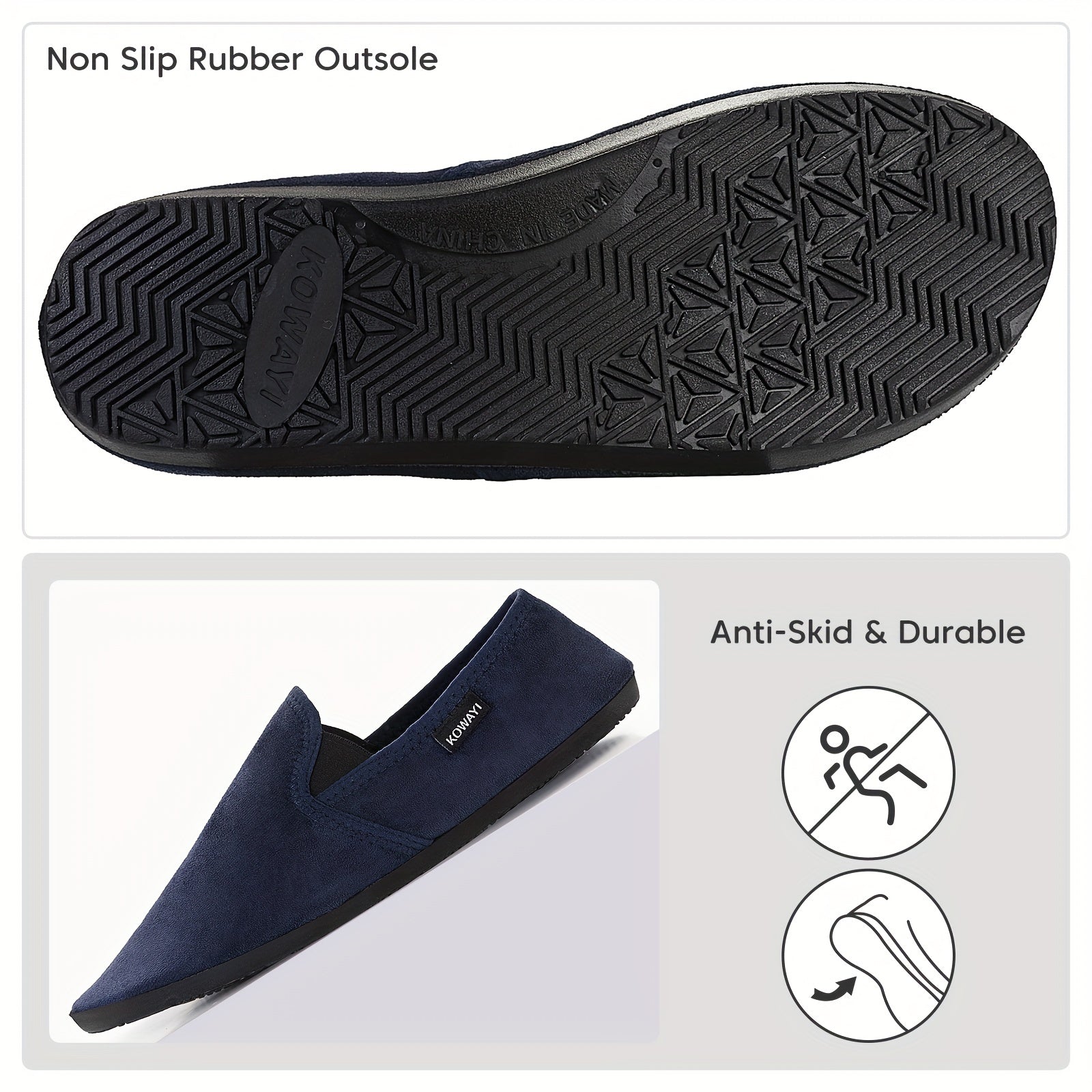 Men's Slip On Non Slip Slippers Warm Indoor Home Shoes