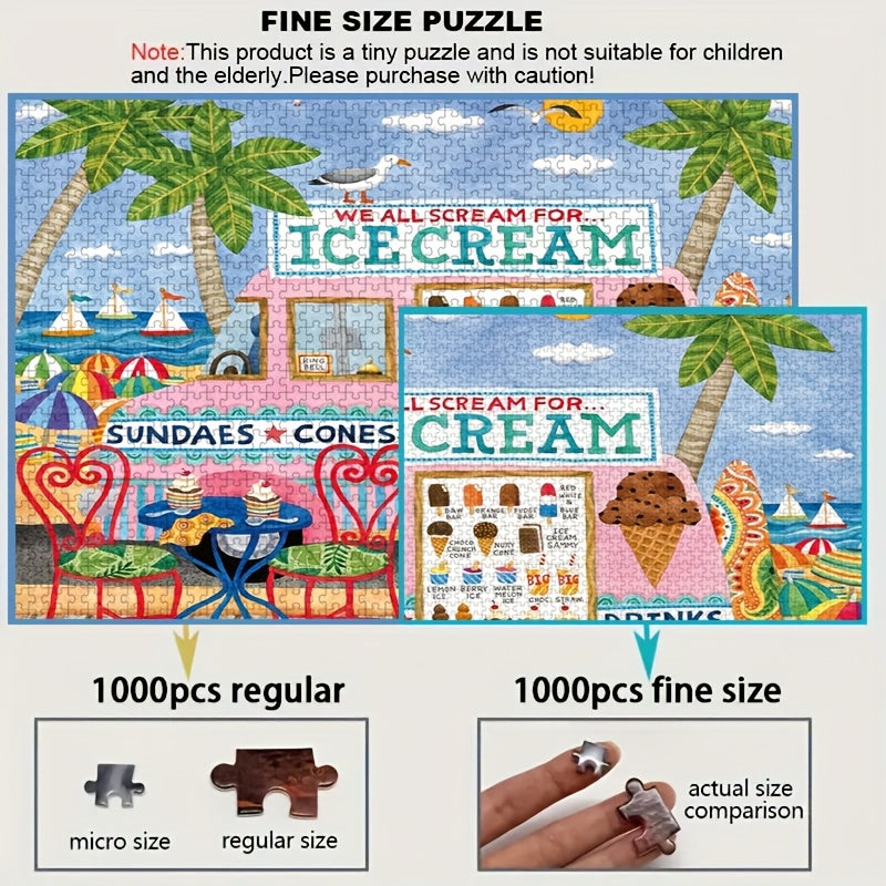 1000pcs Beach & Ice Cream Truck Jigsaw Puzzle High Complexity Skill Level