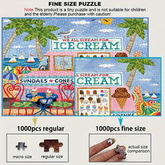 1000pcs Beach & Ice Cream Truck Jigsaw Puzzle High Complexity Skill Level