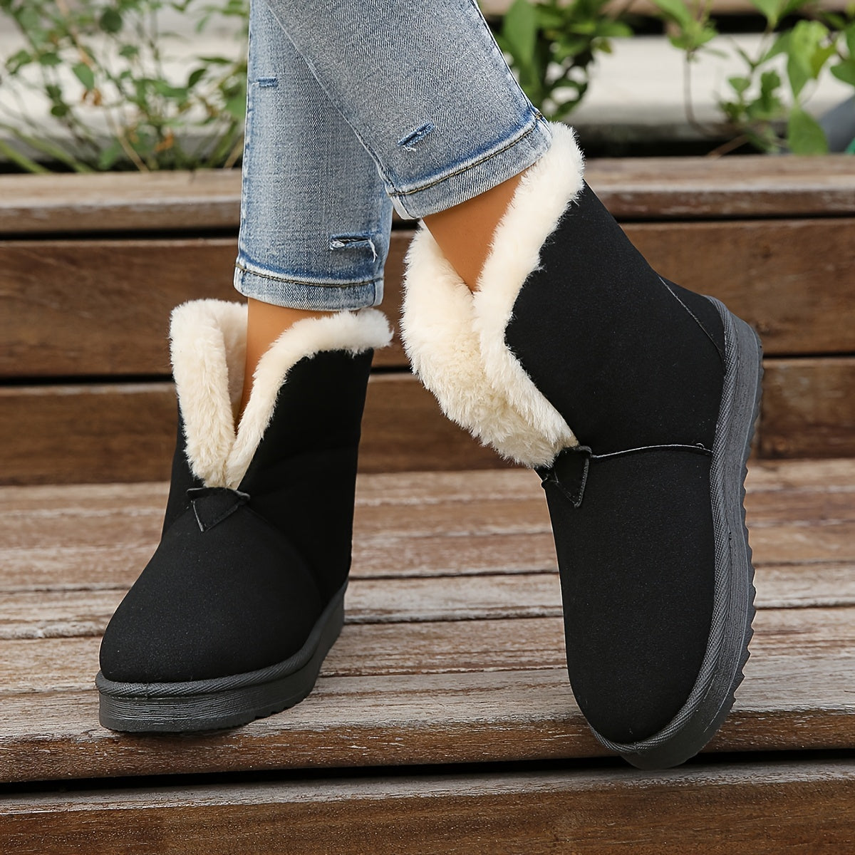 Women's Plush Lined Snow Boots Fall Winter Warm Wear Resistance