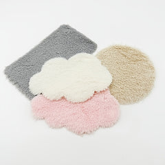 3pcs Mini Plush Rug Set Doll Micro Simulation Floor Mat for Dollhouse
