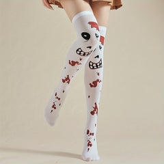 Bloody Print Thigh High Socks Halloween Cosplay Over The Knee Socks
