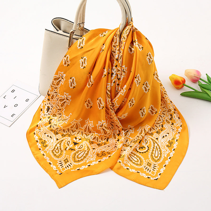 Silky Classic Paisley Bandana Satin Bandana Women's Retro Scarf