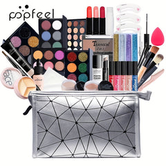 Professional Makeup Set with Bag Eyeshadow Lip Gloss Mascara Blush