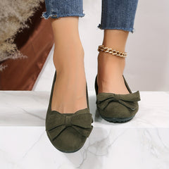 Women's Bowknot Flat Shoes Slip On Solid Shoes