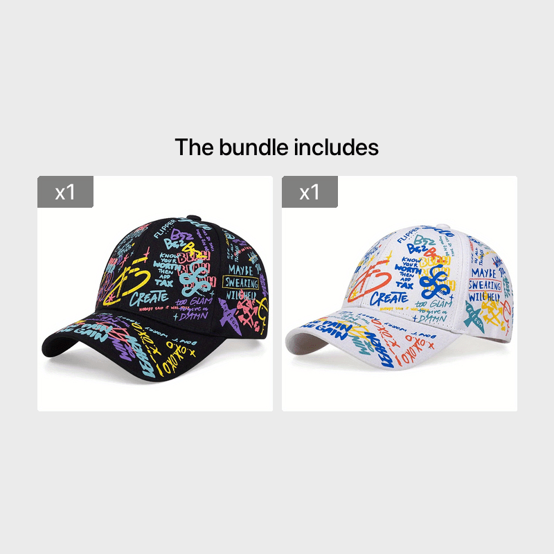 Casual Summer Graffiti Baseball Cap - Men's/Women's