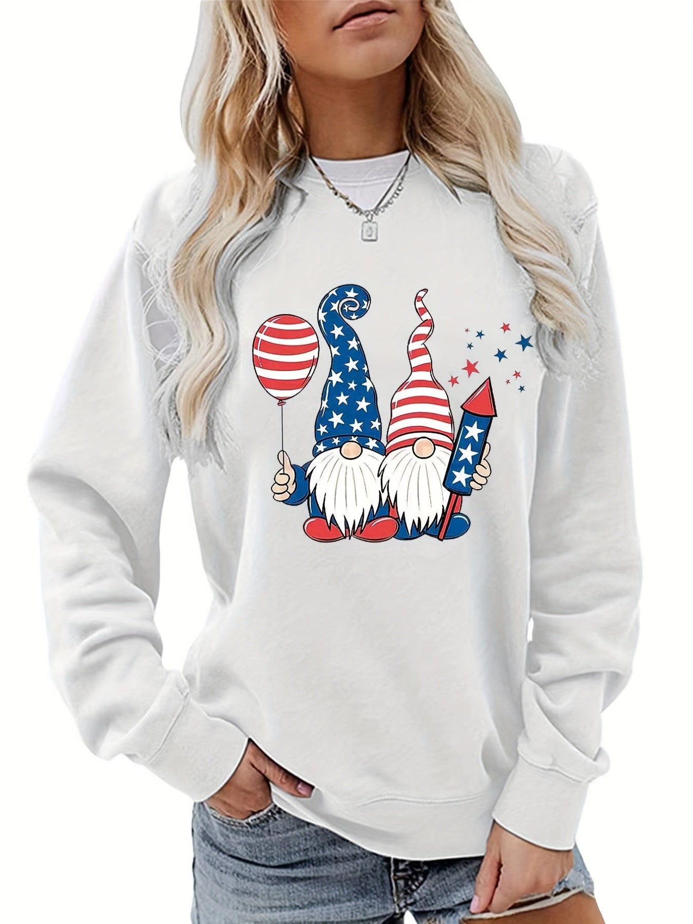 Santa Claus Print Crew Neck Sweatshirt