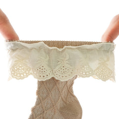 Princess Socks Lace Brim Knit Soft Comfortable Crew Socks