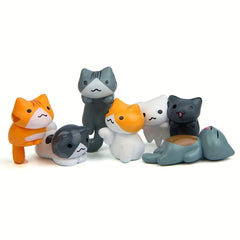 6pcs Kitten Car Keychain Lucky Cat Key Chain Pendant
