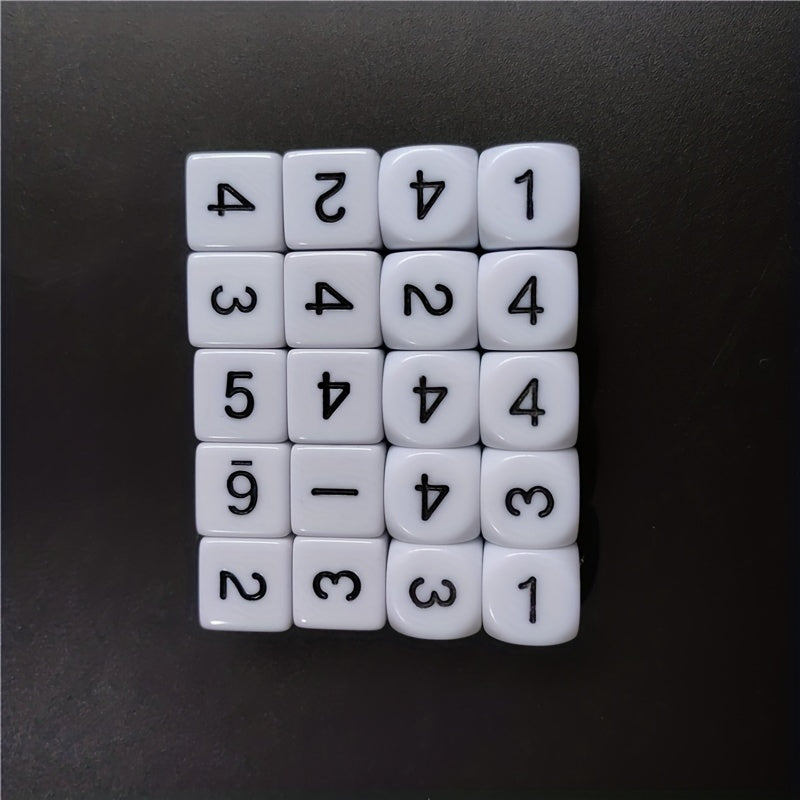 10pcs 16mm Acrylic Number Dice Round Corner Hexagonal Dice Set