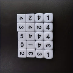 10pcs 16mm Acrylic Number Dice Round Corner Hexagonal Dice Set