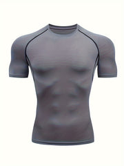 Men's Stretchy Sports Compression Tee for Fitness