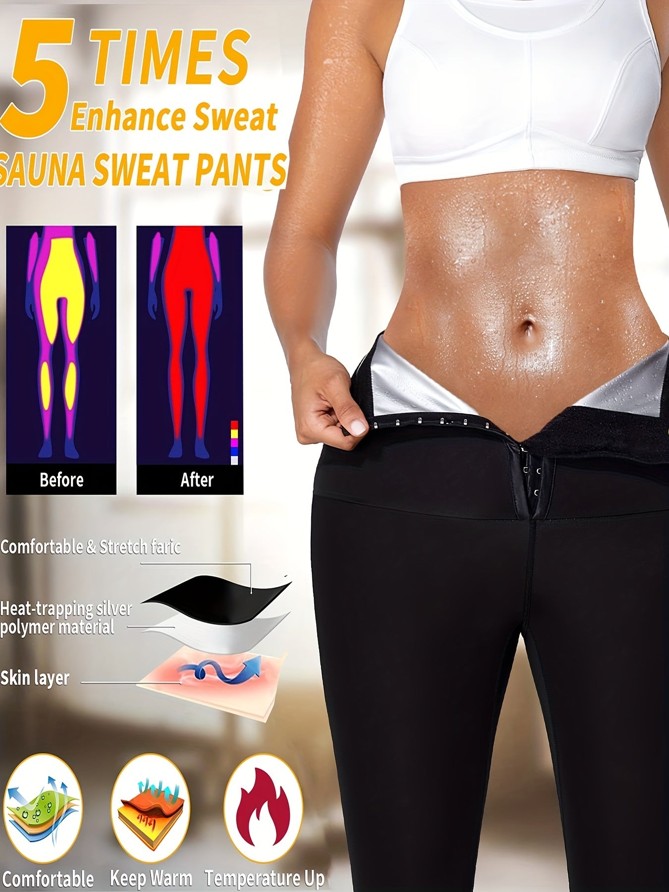 Sauna Body Shaper Leggings for Women with Tummy Control
