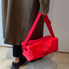 Red Shoulder Crossbody Bag Large Capacity Casual Sports Bag