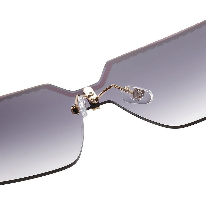 Vintage Semi Rimless Women's Sunglasses Gradient Eyewear