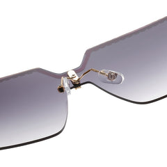 Vintage Semi Rimless Women's Sunglasses Gradient Eyewear