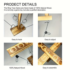 Wooden Hook And Loop Throwing Ring Game for Family Outdoor Party