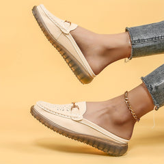 Women's Metal Decor Mules Hollow Out Flat Shoes