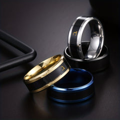 Stainless Steel Single Ring Casual Jewelry For Couples