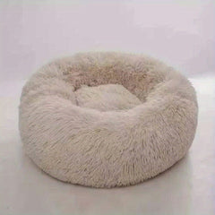 Cozy Round Pet Bed with Warming Mat & Removable Pillow