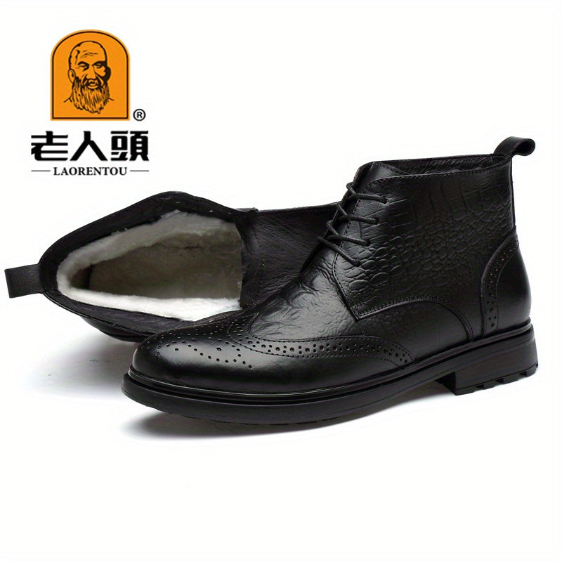 Men's Scale Print High Top Lace Up Boots Assorted Colors Walking Shoes