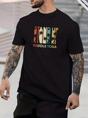 Men's Graphic Crew Neck T-Shirt for Summer