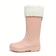 Waterproof High Boots Non Slip Faux Fur Lining Rain Boots
