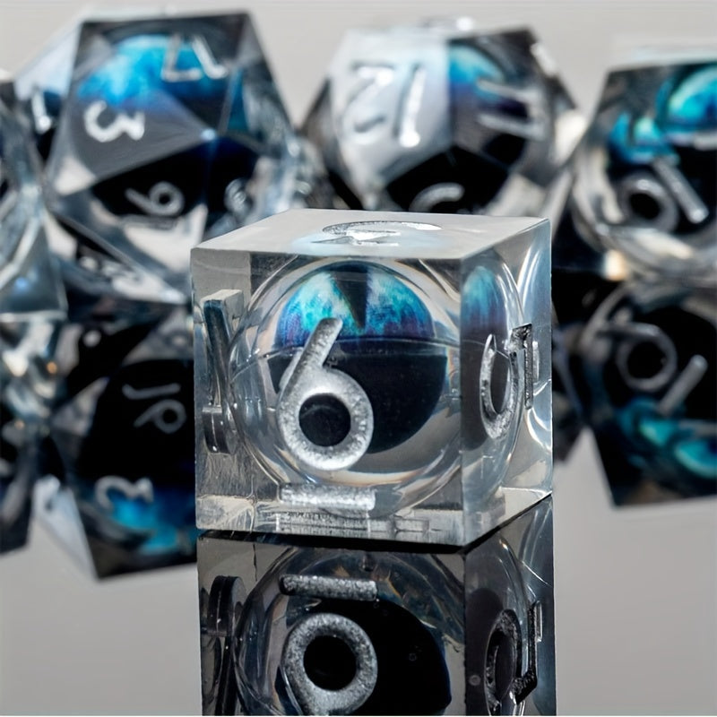 7pcs Dragon Eye Sharp Edge Polyhedral Dice Set for Role Playing