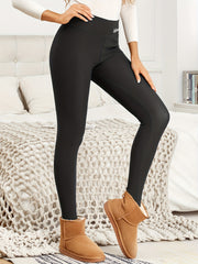 Letter Embroidered Fleece Fitness Gym Sports Leggings High Waist Yoga Workout