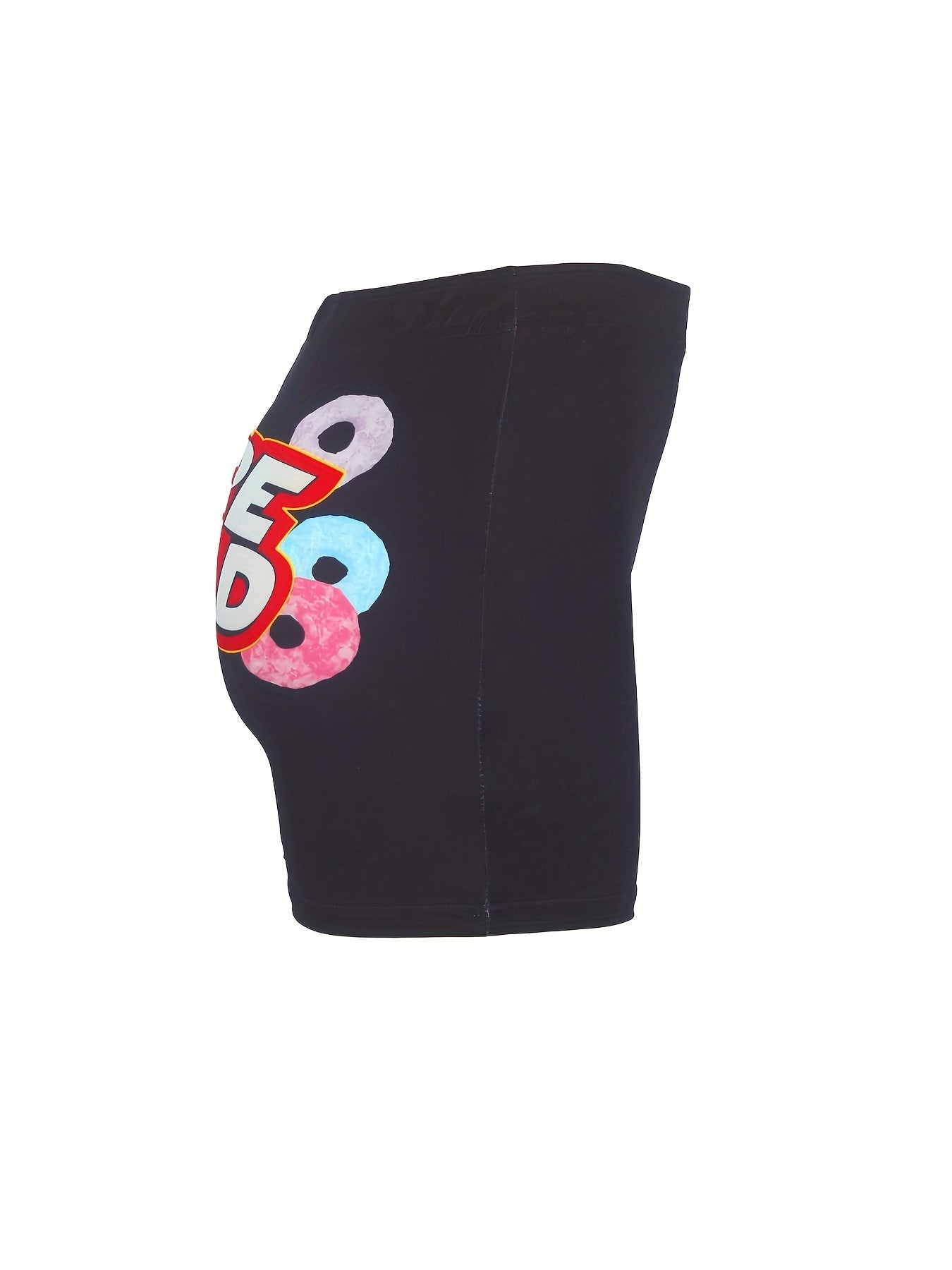 Skinny Letter Print Yoga Shorts for Women