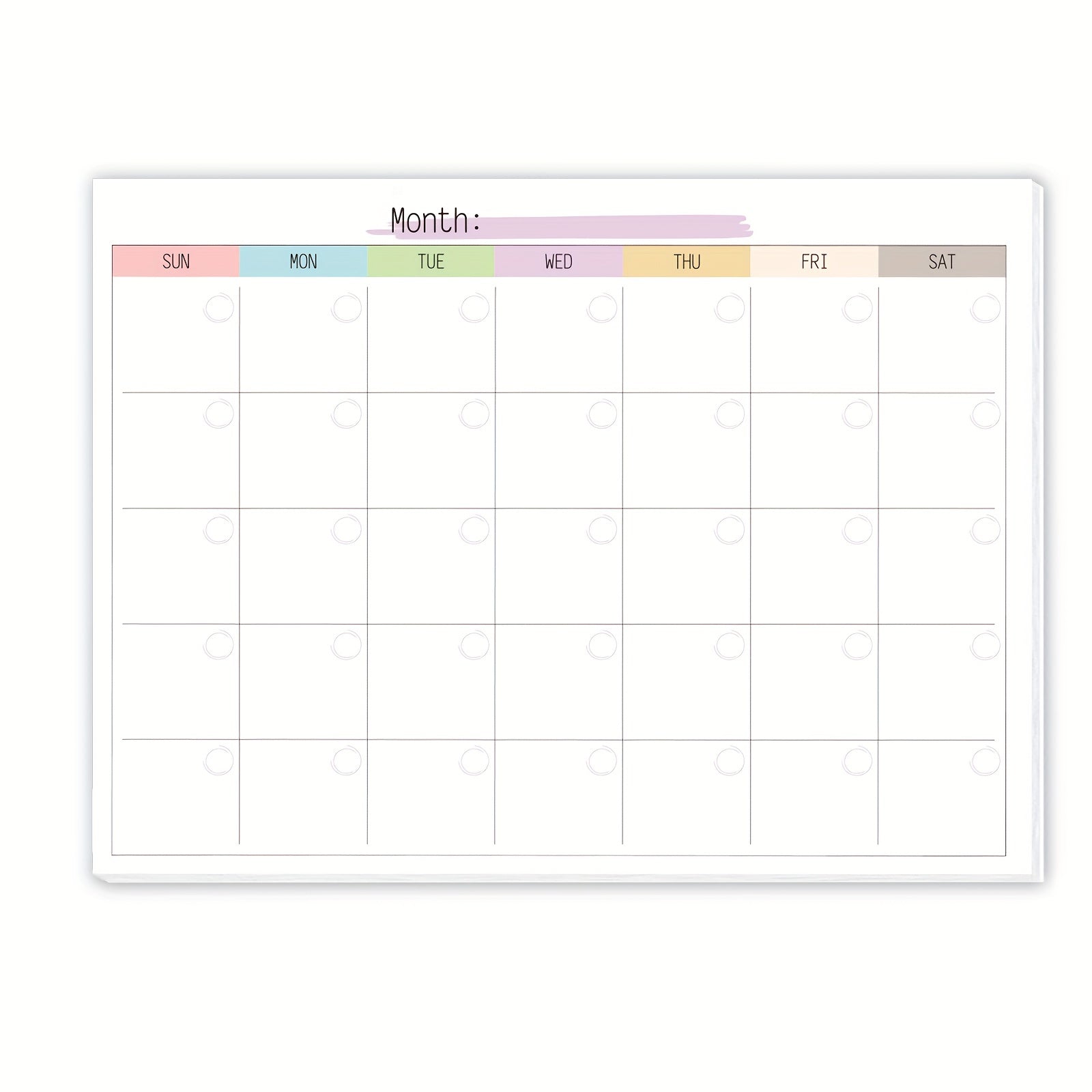 12 Month Undated Planner Wall Calendar & Note Pad