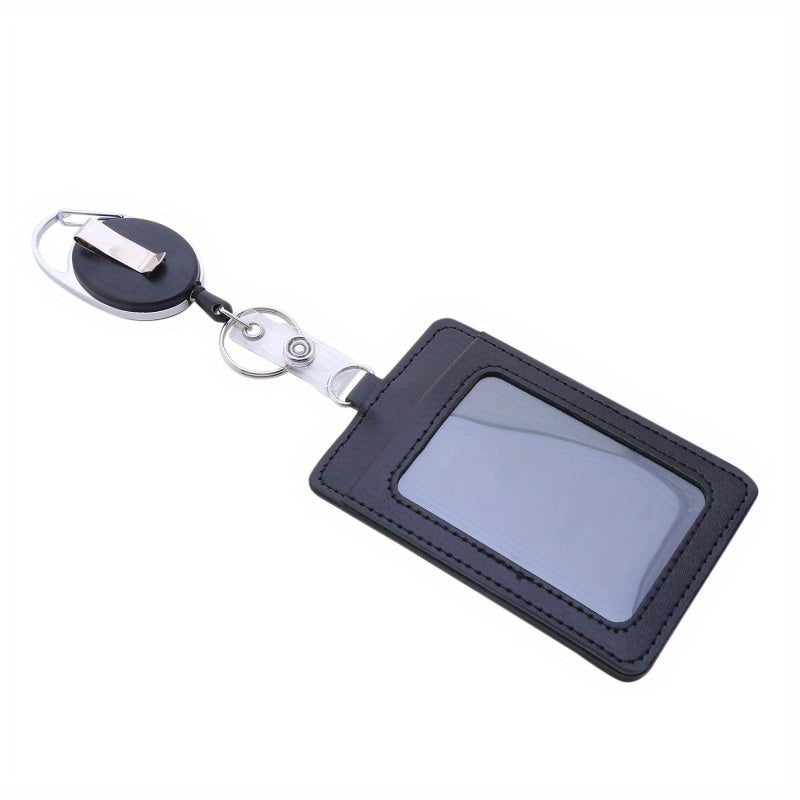 Retractable Buckle PU Card Holder Cover