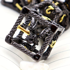 7pcs Antique Copper Flying Dragon Dice Set with Dice Storage Bag