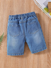 Girls Button Pocket Washed Denim Shorts Summer Clothes