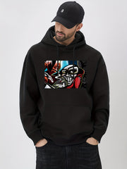 Abstract Painting Print Hoodie Men's Graphic Pullover