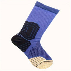 Men's Mid Crew Sport Socks Cotton Blend Breathable for Basketball Training