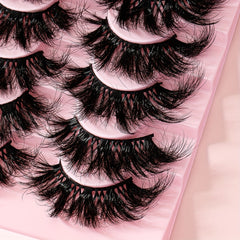 8 Pairs 25mm False Eyelashes Cat Eye Fluffy Faux Mink Lashes 9D