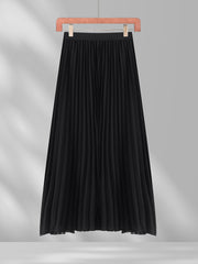 Scallop Trim Waist Pleated Skirt Casual Skirt for Spring & Summer