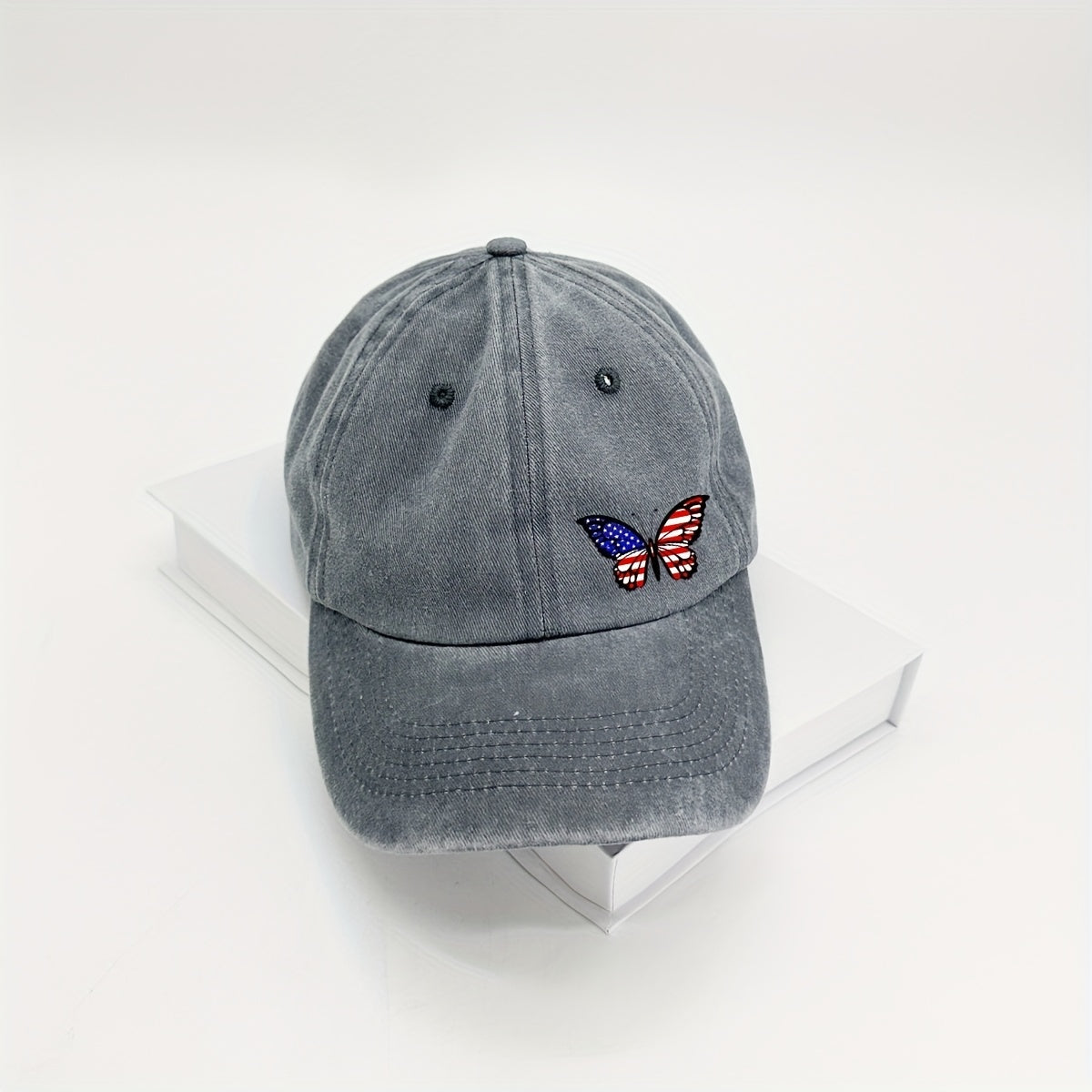 Butterfly Baseball Cap Distressed Cotton Dad Hat