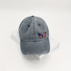 Butterfly Baseball Cap Distressed Cotton Dad Hat