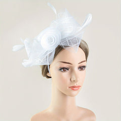 Pink Flower Feather Fascinator Headband Tea Party Derbyhat