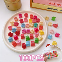 100pcs Baby Girls Hair Accessories Colorful Crown Flower Wing Hairpins