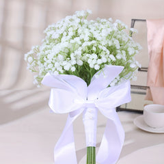 Handcrafted Children's Breath Flower Bouquet with Pearl Accents